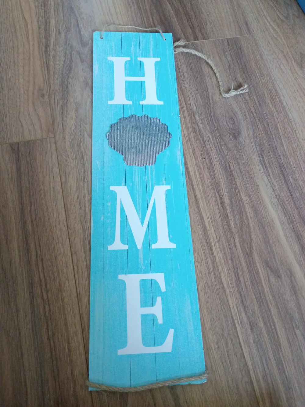 Turquoise HOME Hanging Wall Sign - Coastal Home Decor